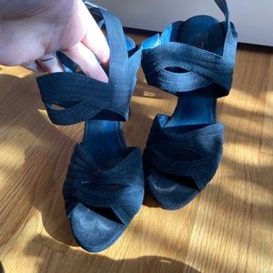 Black suede Zara heel